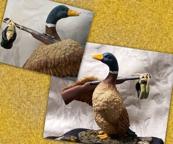 Duck Gets Hunter - Bird Bags Sportsman Figurine - 23095