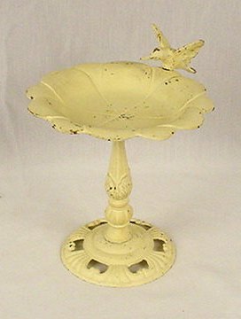 Small Cottage Chic White Birdbath/Soap/Candy Dish - 13490