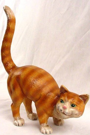 Large Cast Iron Cat Doorstop Yellow Tabby - 04645