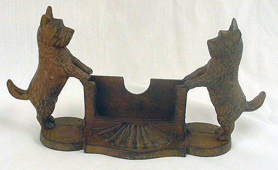 Scottie Dog Business/Calling Card Holder Cast Iron - 07638
