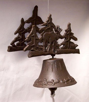 Moose Bell Cast Iron 3D Wall Mount Rustic Forest - 13618