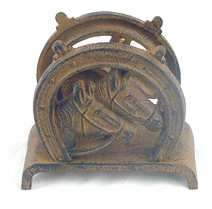 Horse & Shoe Napkin or Letter Holder Western Horseshoe - 08644