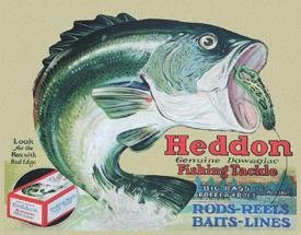 TIN SIGN Heddon - Frogs "Fishing Tackle" Fisherman - 1005