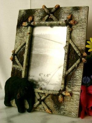 Bear 4 x 6 Photo Frame Rustic Birch Wood Look - 26929