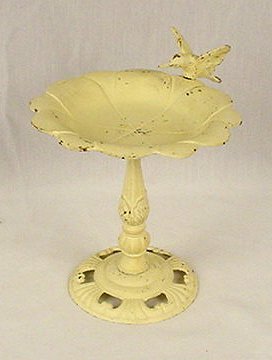 Small Cottage Chic White Birdbath/Soap/Candy Dish - 13490