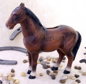 Cast Iron Horse Bank Beauty - 04648