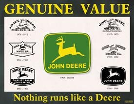 TIN SIGN John Deere Historical Logos Farm Tractors -868