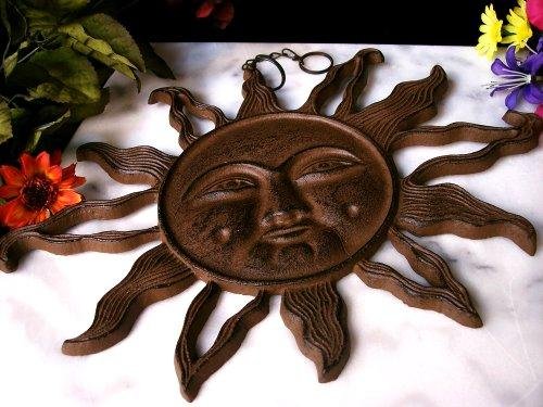 Large Cast Iron Hanging Sun Face Outdoor/Indoor - 080921