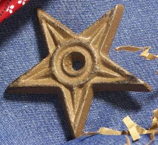 2-3/4 inch Cast Iron Star - Center Hole - SMALL - Set of 12 - 02108