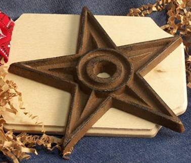 9 inch Cast Iron Star - Center Hole X-LARGE Lot of 6 - 02105
