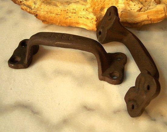 Lot of 6 Cast Iron Door Pull/Handles Marked 1888 - 05123