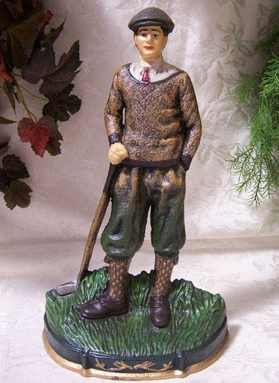 Cast Iron Door Stop Golfer W/Club - 14613