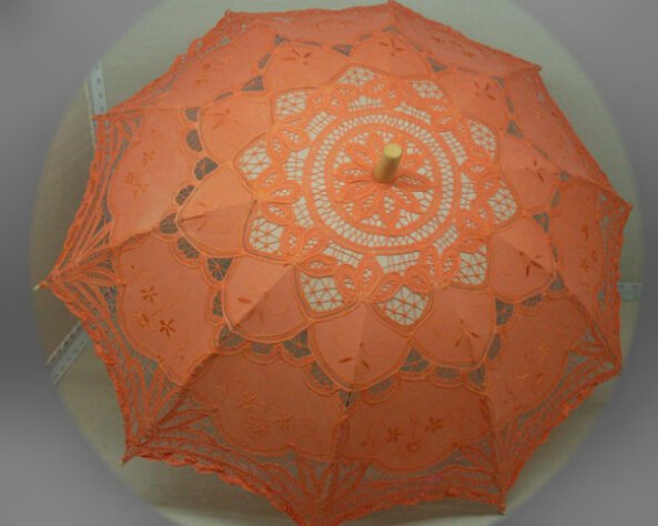free shipping Exquisite White/Ivory Battenburg Lace Wedding Parasol Umbrella Bridal Shower