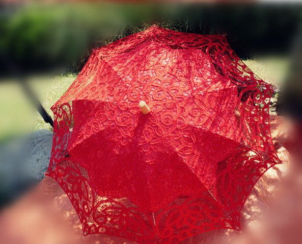 free shipping Exquisite White/Ivory Battenburg Lace Wedding Parasol Umbrella Bridal Shower