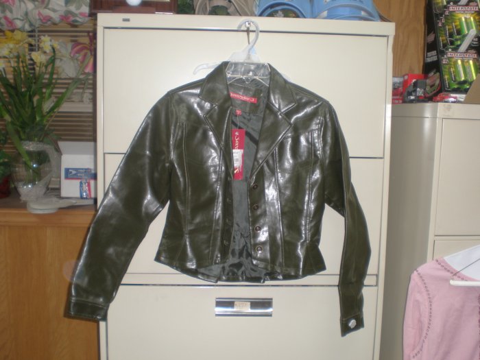 Juniors Faux Leather Waist Coat Jacket