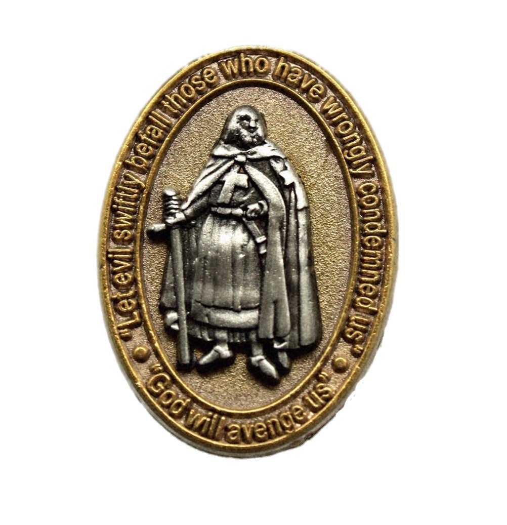 York Rite Jacques Demolay God Will Avenge Us Deluxe Freemason Masonic Lapel Pin