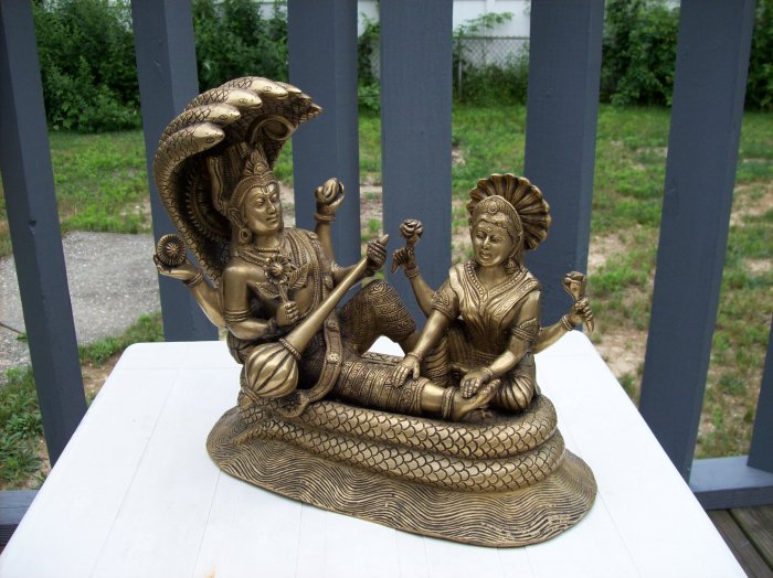 KRISHNA - VISHNU STATUE BRONZE - INDIA - HARE KRISHNA
