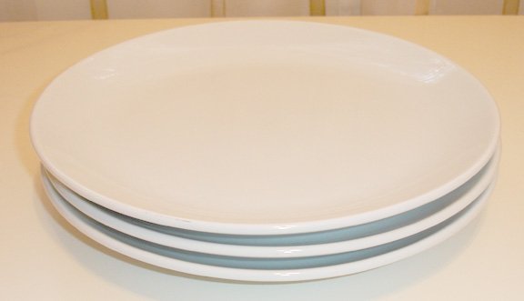 white stoneware dinner plates- set of 6