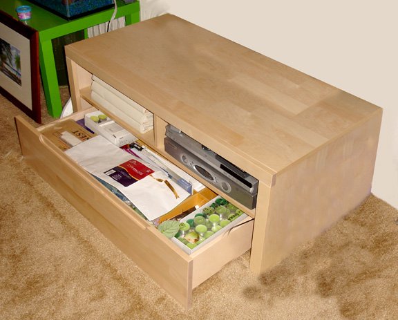 ikea wooden tv stand with drawer