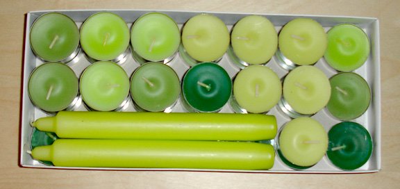 green candle set