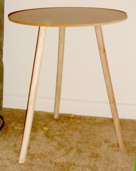 wooden round side table