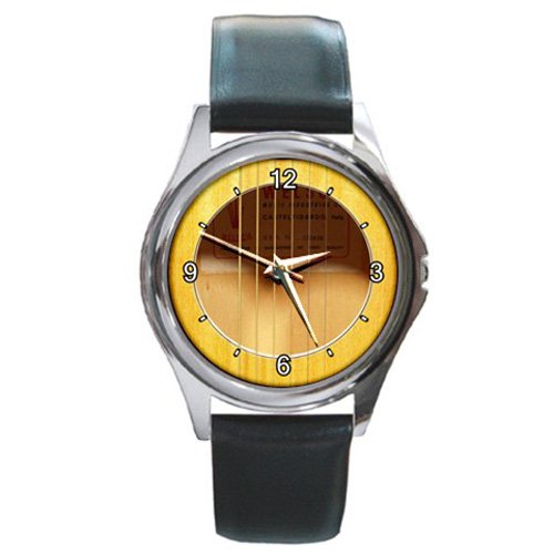 Soundhole Welson Flat-Top Guitar Style Round Metal Watch