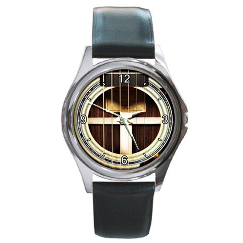Soundhole M.J. Franks OM-D Guitar Style Round Metal Watch