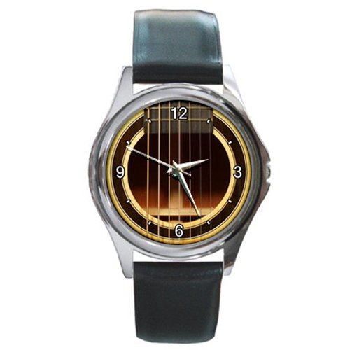 Soundhole Raines 7-String Dreadnaught Guitar Style Round Metal Watch