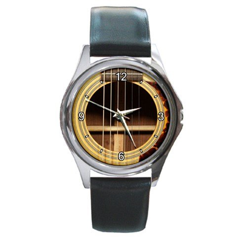 Soundhole SHOUSE 28 Guitar Style Round Metal Watch