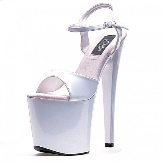821-JULIET, 8" Heel Dancer Sandals in White Size 6 (US)
