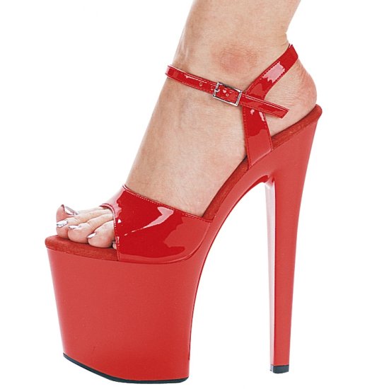 821-JULIET, 8" Heel Dancer Sandals in Red Size 5 (US)