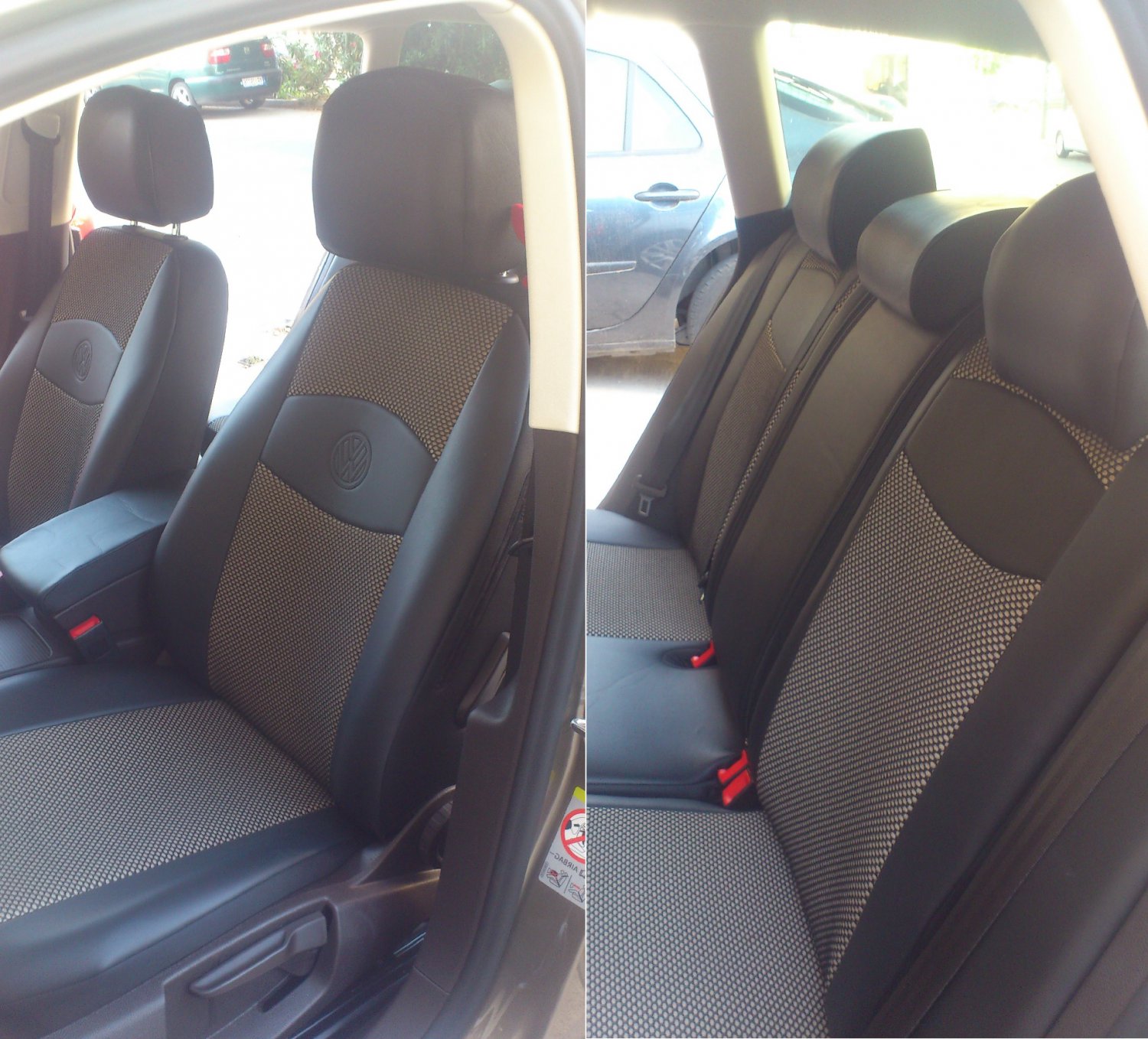 Vw Passat 2010 2017 Mix Leatherette Synthetic Front Rear Custom Vw Passat 2010 2017 Mix Leatherette Synthetic Front Rear Custom Black Tan Car Seat Covers