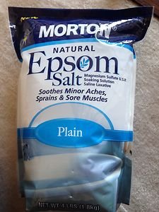 EPSOM SALT~MORTON NATURAL LARGE 4 Lb bag~ Soothes sore muscles~NEW