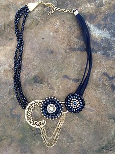 Turkish Jewelry Necklace Crystal beaded Necklace dipped in Buttery ~24k Gold~