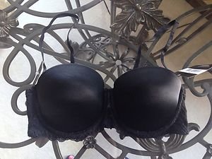 HANES HER WAY WOMANS SIZE 36 C BLACK WIRE FREE PADDED BRA~NWT!!
