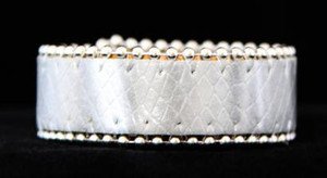 Silver Leather Cuff Bracelet~Croc Embossed Adjustable Cuff~NWT +CUTE!!!