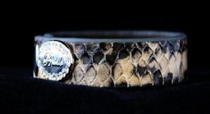 Genuine Snake Skin Leather Cuff Bracelet~Adjustable Snap Cuff~ NWT Retail $35+