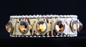 Snake Embossed Leather Cuff Bracelet Adjustable Snap Cuff~ NWT Retail $35+
