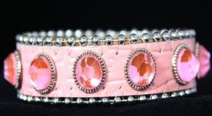Pink Leather Cuff~ BLING Adjustable Bracelet~ NWT Retail $35+VERY CUTE!!