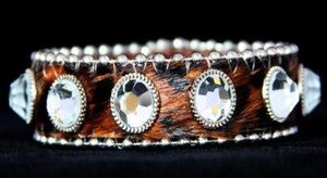 Leopard Leather Cuff~Hair On Hide BLING Adjustable Bracelet~ NWT Retail $35+