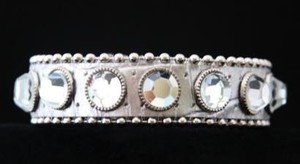 Silver Bracelet Genuine Leather Adjustable Snap Cuff~ NWT Retail $35++