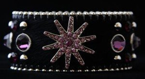 Cowgirl Cuff Bracelet Black & Purple Cuff ~ Genuine Leather Hair on Hide NWT