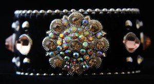 Crystal Bling Cowgirl Cuff Bracelet Brown~ Genuine Leather Hair on Hide NWT