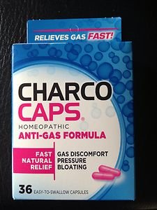 Anti Gas Charco Caps Homeopathic Anti-Gas Formula, NEW