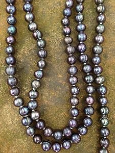 Genuine Freshwater Pearl Necklace Gray Iridescent~STUNNING~new Never Worn! 7mm
