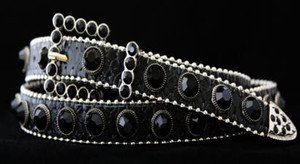 Black Skinny Belt~Genuine Leather & Austrian Crystal~NWT~all Sizes!! GORGEOUS!!