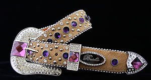 Brown & Purple Belt w/ Crystal~Leather~ NWT~~Beautiful S, M, L, XL