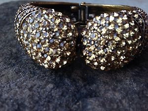 GOLD Cuff ~ Genuine Austrian Gold Crystal~Absolutely Stunning NWT