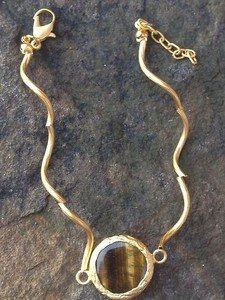 Turkish JewelryCharm Bracelet Genuine Onxy and dipped in 24k Gold FromTurkey!!