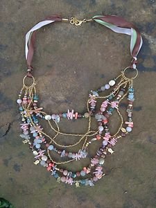 Turkish Jewelry Necklace~Adorned in Genuine Semi Precious Gemstones Gorgeous!NWT